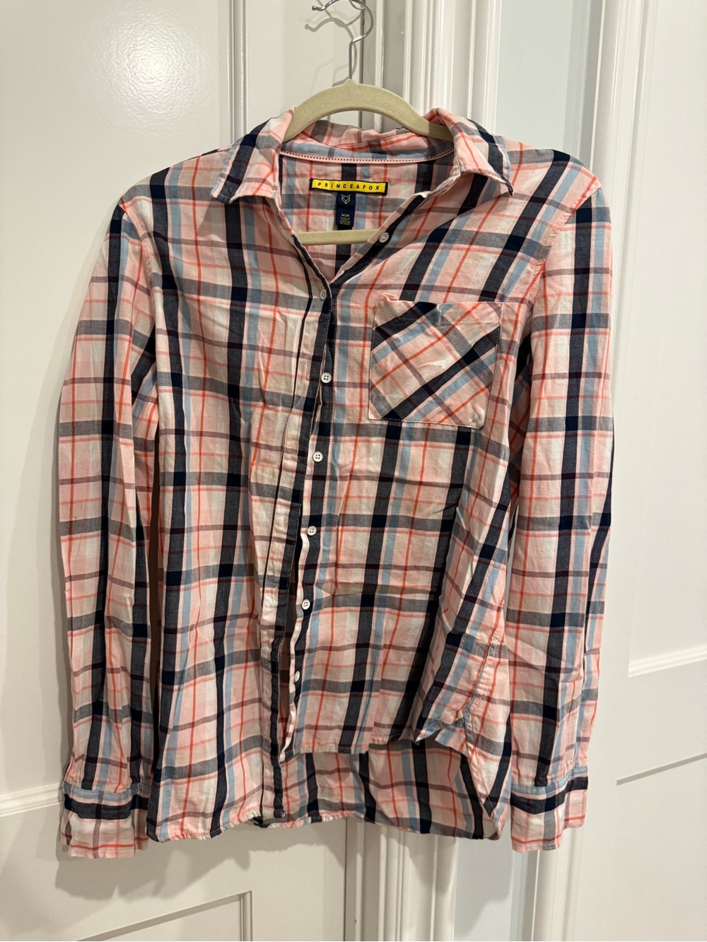Prince & Fox Pink and Navy Plaid Button-Down Shirt